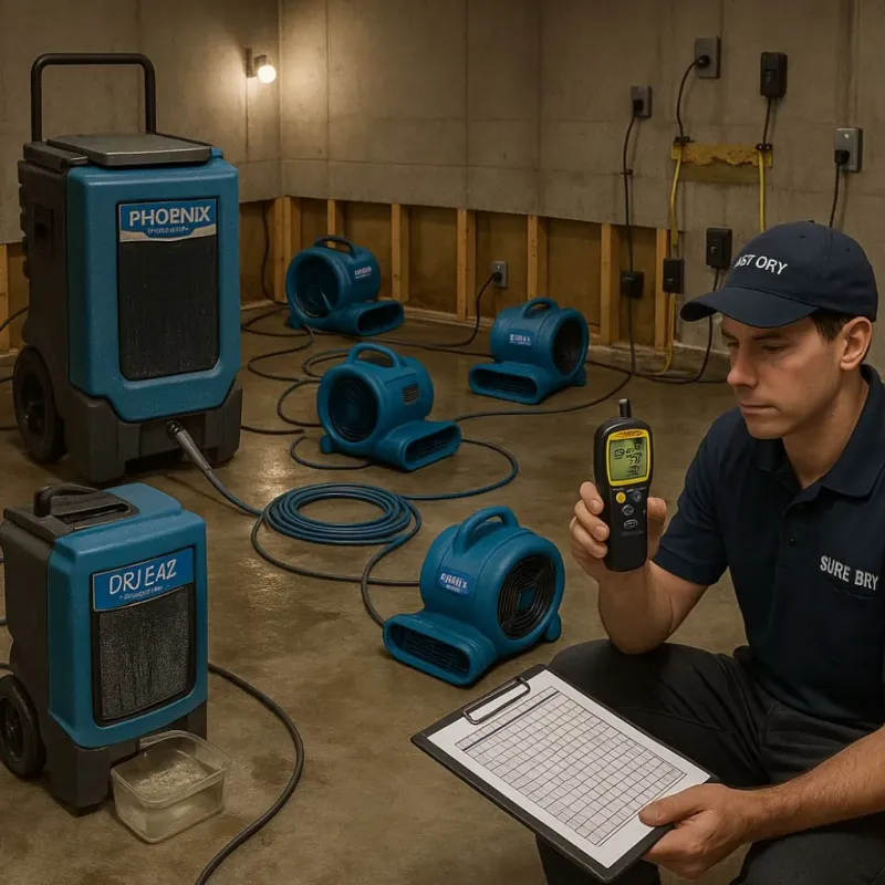 Structural Drying and Dehumidification process in Lawrenceville, NJ